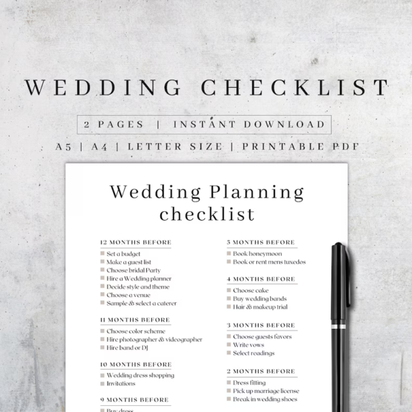 Wedding Day Checklist Printable