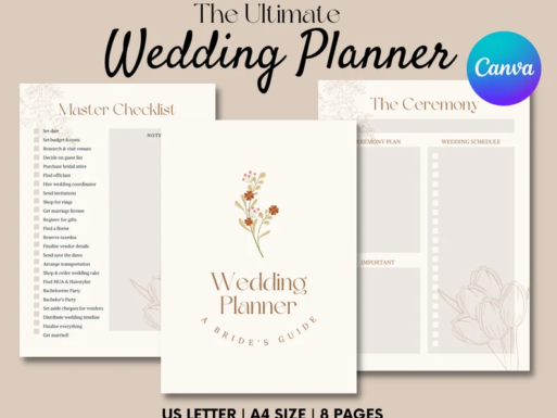 Wedding Planner Template | Canva Editable Digital Download