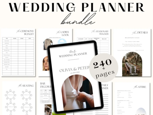240+ Page Wedding Day Binder Canva Template